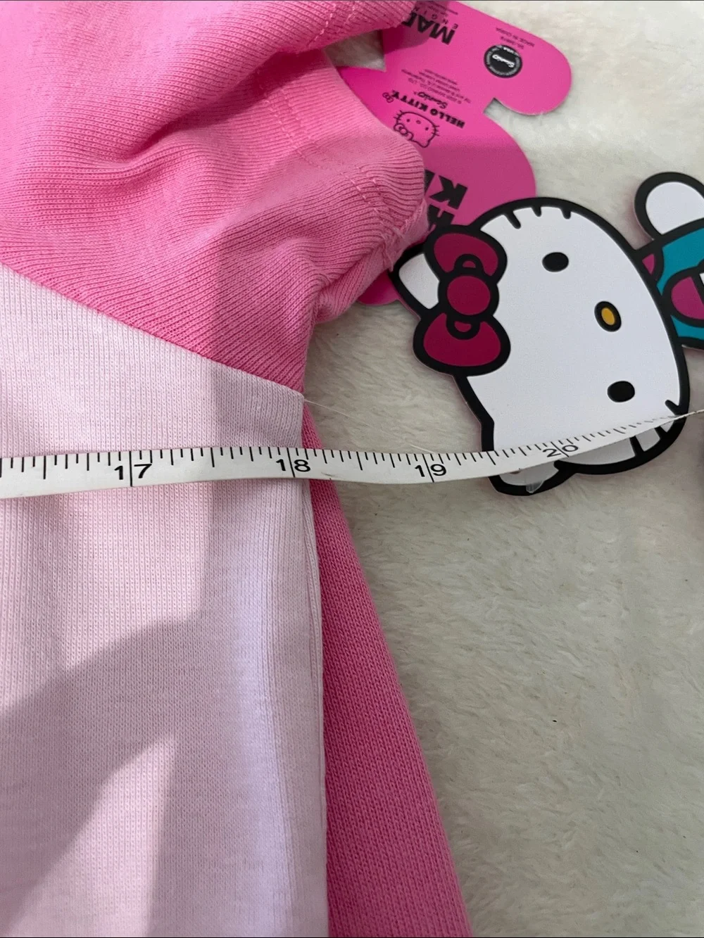 Hello Kitty Pink Raglan Short Sleeve short Set - Light Pink & Hot Pink